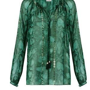 NWT Altuzarra for Target Green Python Blouse Sz L